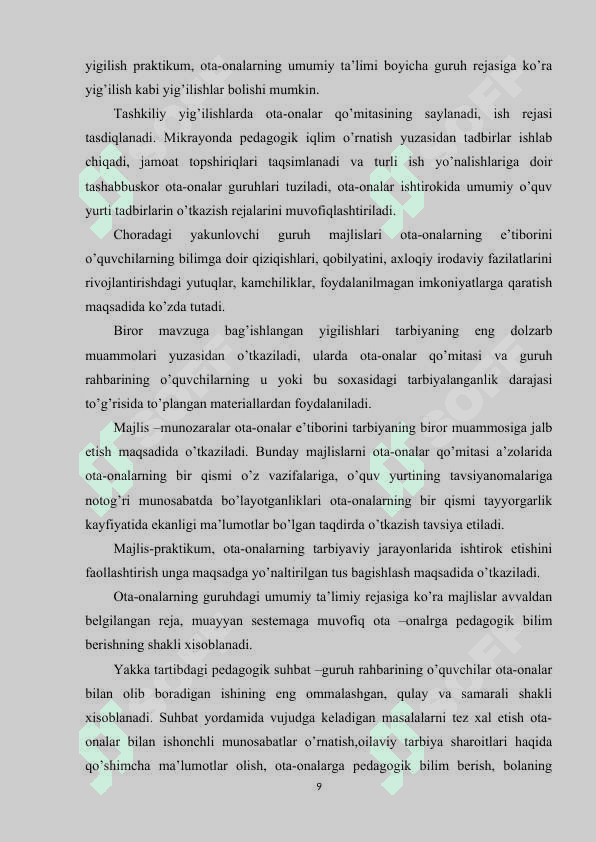 BOSHLANG`ICH SINFLARDA TARBIYAVIY ISHLARNI TASHKIL QILISH METODIKASI 8