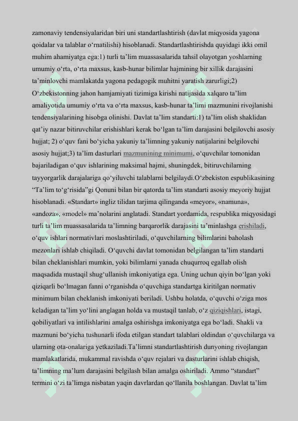Ta’lim muassasasio’quv rejasi. O’quv reja_meyoriy hujjat sifatida O’quv rejani tuzishda foydalaniladigan me’yoriy va metodik hujjatlar. O’quv reja tuzilishi. Natijaviy O’quv reja-o’quv vaqtini muqobillashtirishning kuchli vositasi. O’quv dasturlari. 3