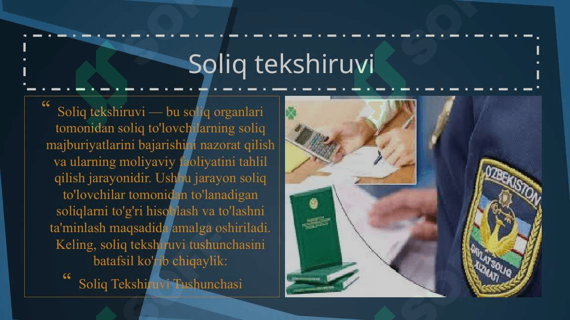 Soliq tekshiruvi turlari va ularni tashkil qilish 3