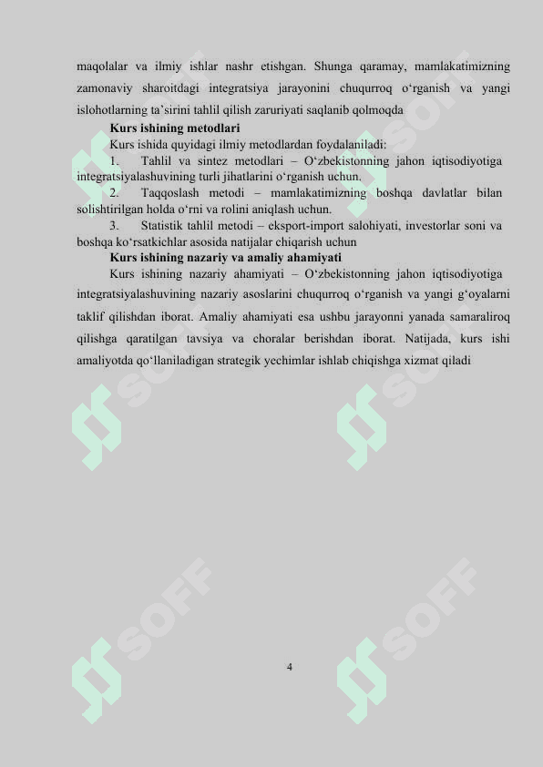 OʻZBEKISTONNING JAHON IQTISODIYOTIGA QOʻSHILISH   XUSUSIYATLARI 4