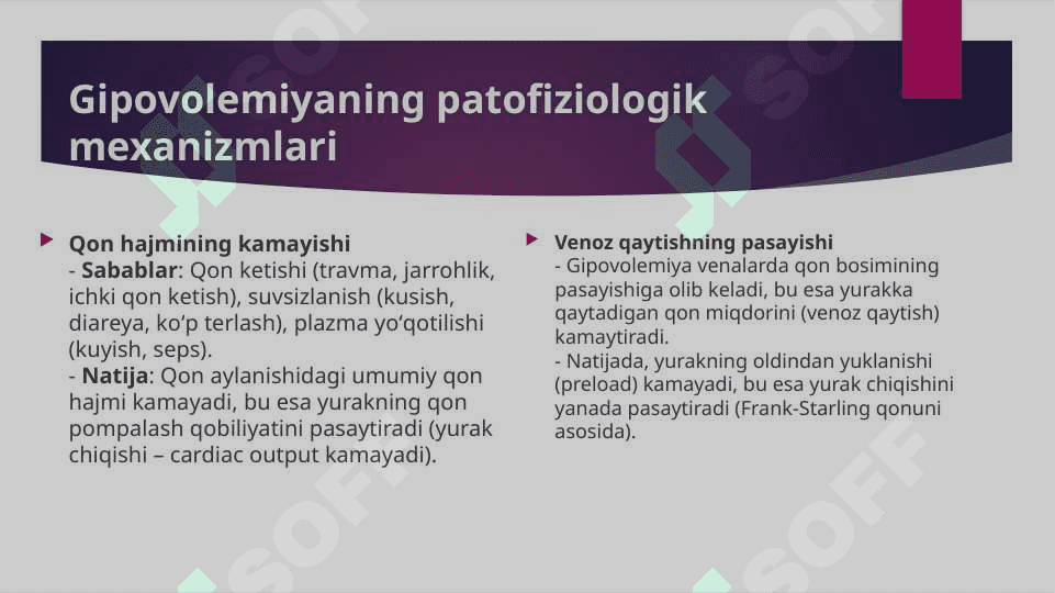 Gipovolemiyalarda qon aylanishining oʻzgarishlari 3