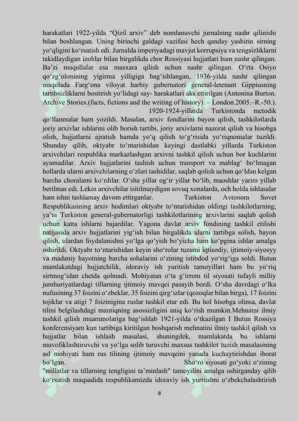 Turkistonda arxiv ishi tarixi 8