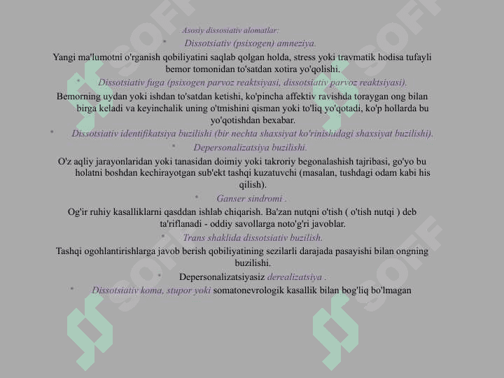 Dissosiativ buzilishlar 4