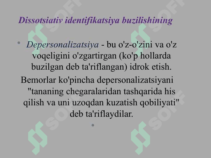 Dissosiativ buzilishlar 8