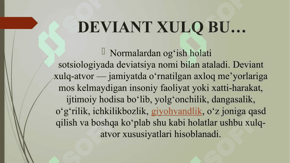 GIYOHVANDLIK VA DEVIANT XULQ-ATVOR 4