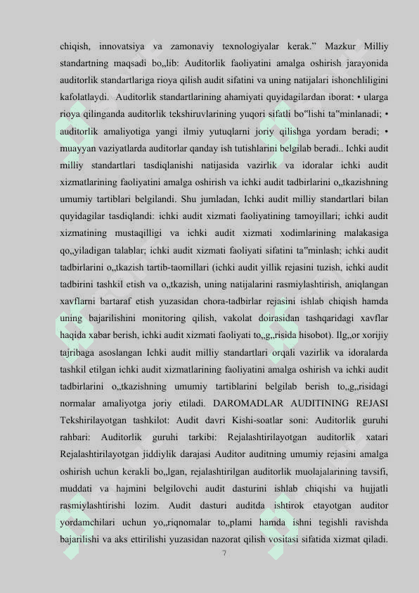 QURILISH KORXONALARIDA DAROMADLAR AUDITI  ( QURILISH KORXONALARI MISOLIDA) 7