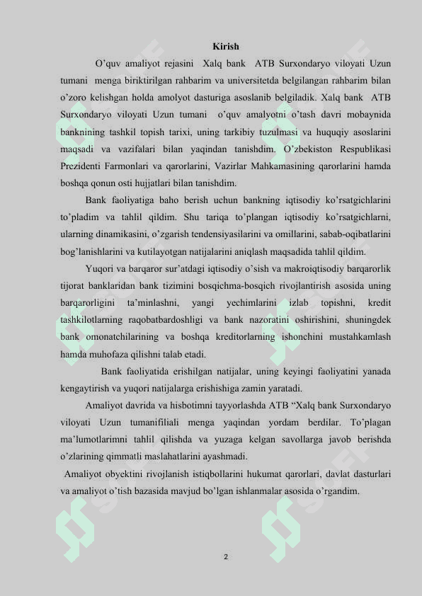 Xalq bank amaliyot hisoboti  Uzun tumani 2