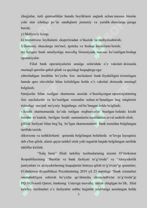 Xalq bank amaliyot hisoboti  Uzun tumani 5
