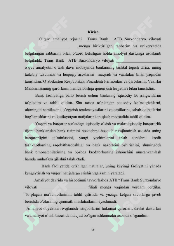 Trans bank amaliyot hisoboti surxondaryo viloyati hamma  tumanlari uchun 2