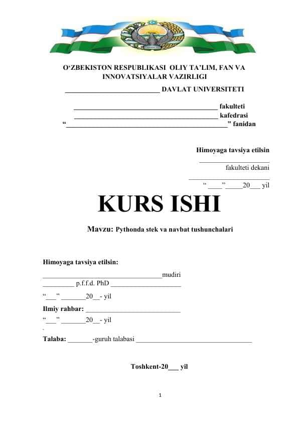 Pythonda stek va navbat tushunchalari