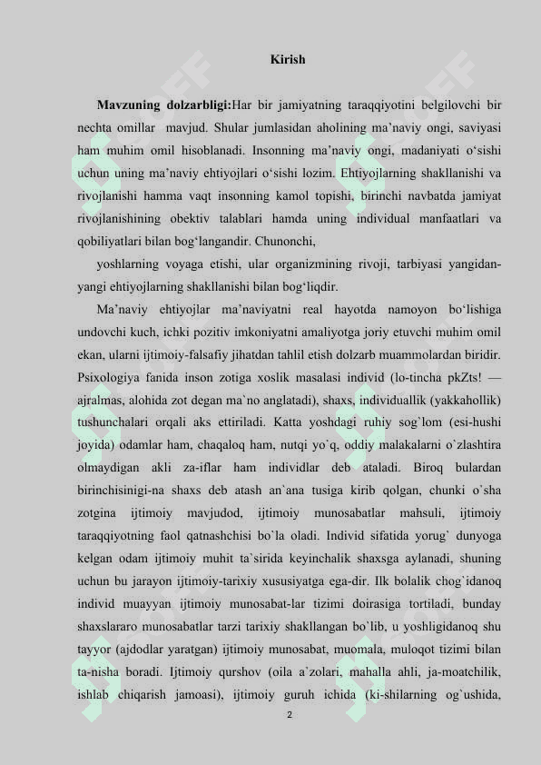 SHAXS TARAQQIYOTIDA EHTIYOJLARNING TA'SIRI 2