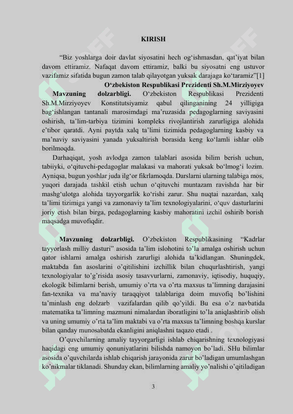 Daturlash tillarini o’qitish metodikasi. 3