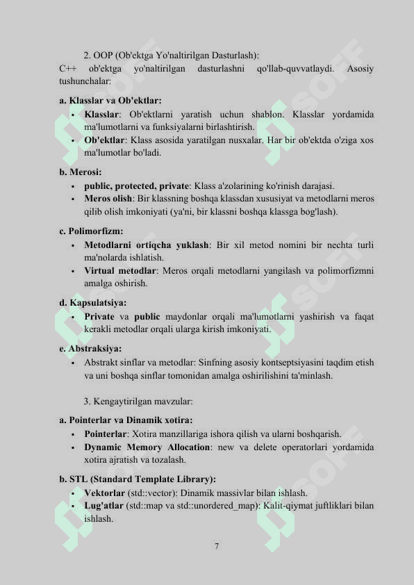 Daturlash tillarini o’qitish metodikasi. 7