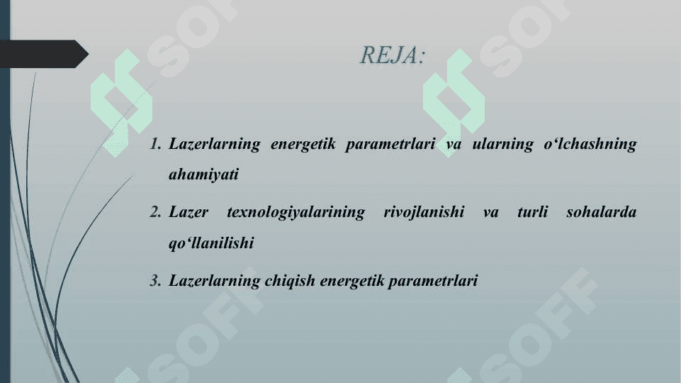 LAZERLARNING CHIQISH ENERGETIK PARAMETRLARINI O‘LCHASH METODLARI 2