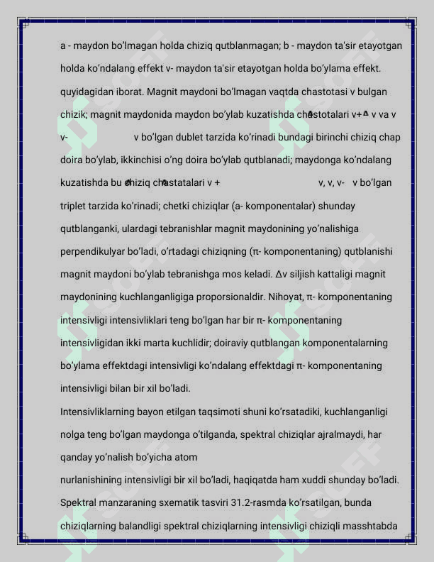 Magnit maydonida spektrlarning bo’linishi.Zeeman effekti 7