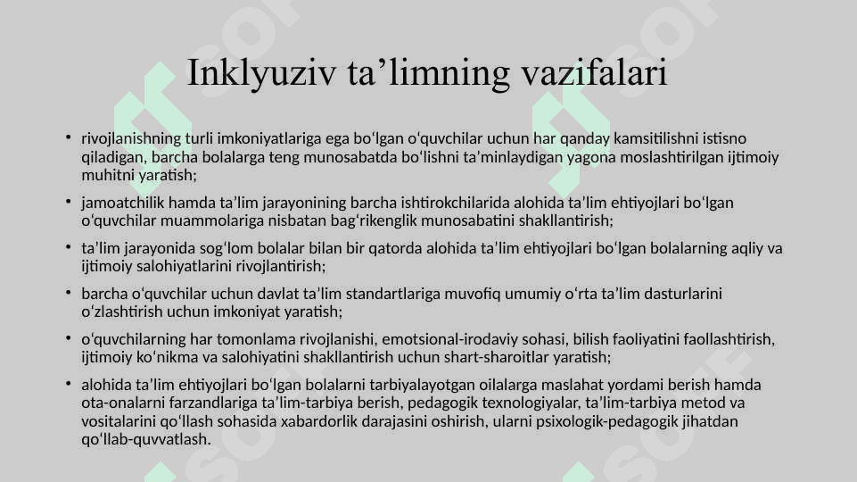 Umumiy o‘rta ta’lim tashkilotlarida inklyuziv ta’limni tashkil etish tartibi to‘g‘risida NIZOM 4