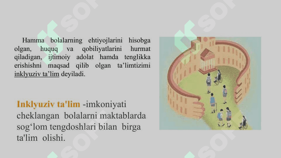 Inklyuziv ta’lim kursining predmeti, maqsad va vazifalari, obyekti, tamoyillari 8
