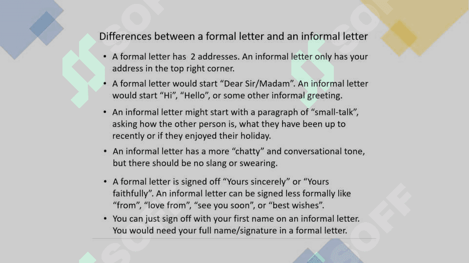 Informal letters 4