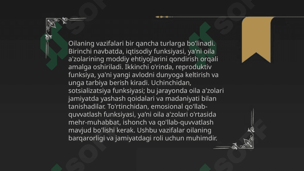 Oila psixologiyasi . Oila funksiyasi 4