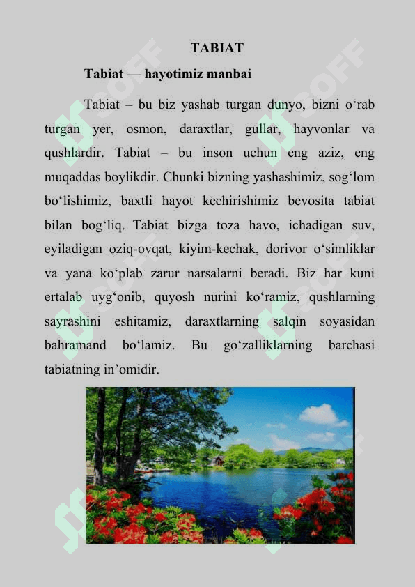 TABIAT LOYIHA ISHI 2