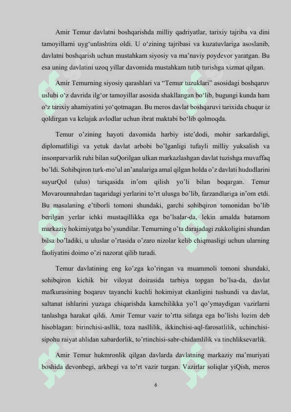 AMIR TEMUR DAVLATI ICHKI SIYOSATI 6