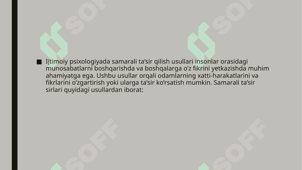 Samarali tasir ko’rsatish 2