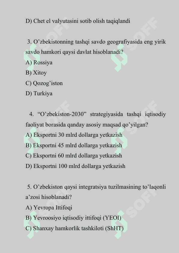 O‘zbekistonda davlatning tashqi iqtisodiy siyosati. 3