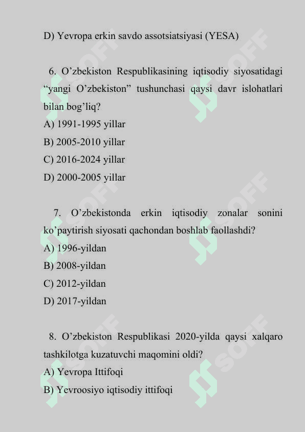 O‘zbekistonda davlatning tashqi iqtisodiy siyosati. 4