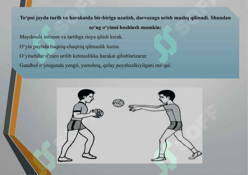 Gandbol o’yin qoidalari va  hakamlik qilish 6