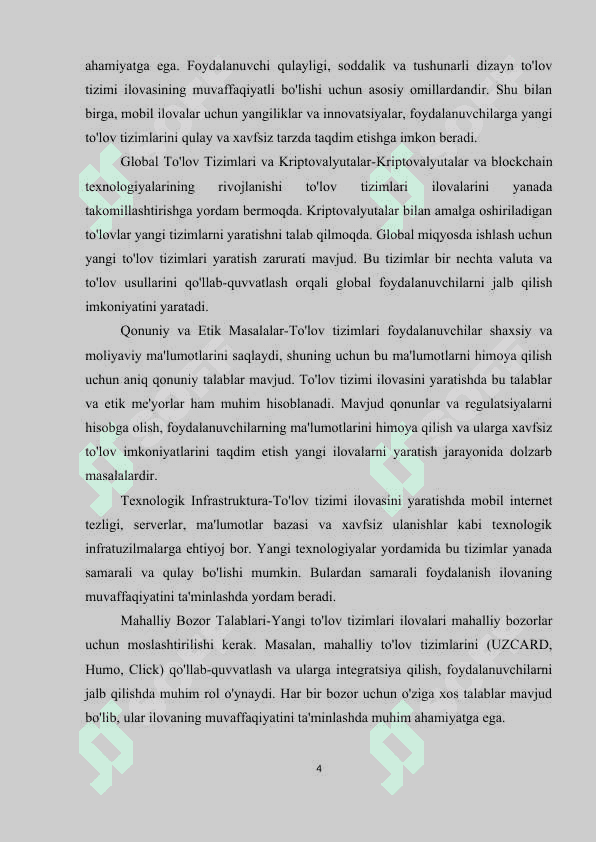 To'lov tizimi mobile ilovasini yaratish bo'yicha 3