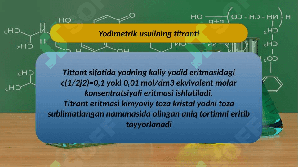 Yodimetrik titirlash usulida farmatsevtik preparatlarni miqdorlarini aniqlash usullari 2