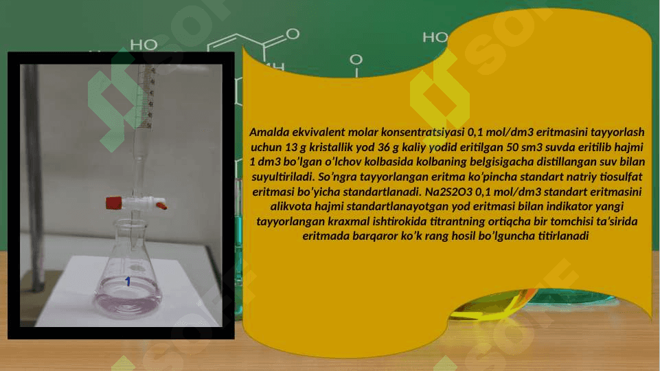 Yodimetrik titirlash usulida farmatsevtik preparatlarni miqdorlarini aniqlash usullari 3