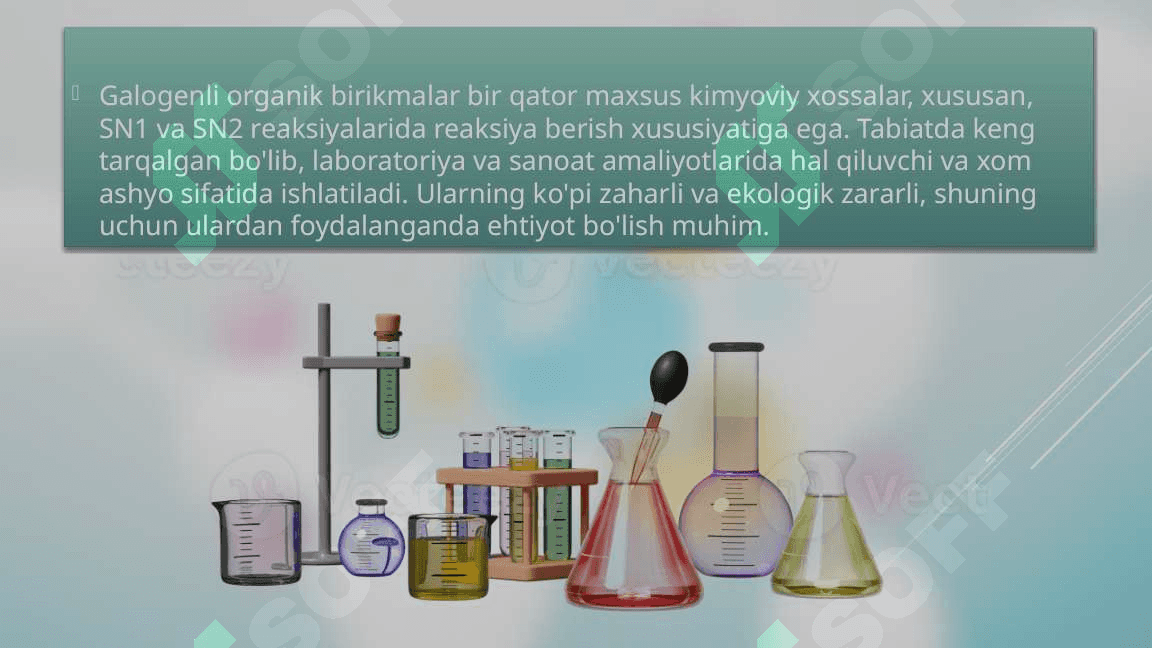 Galogen saqlagan organik birikmalarning qo'llanilishi 4