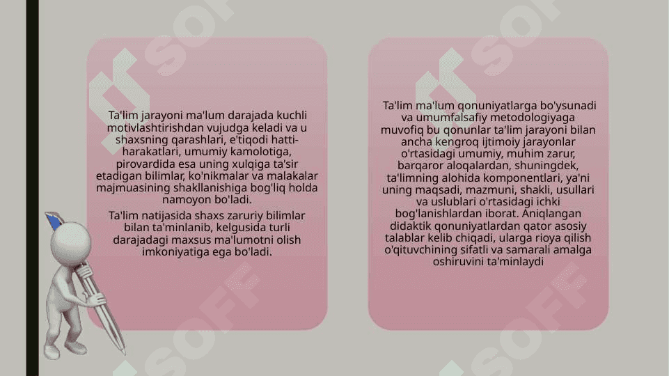 Taʼlim tamoyillari va qoidalari. Dars - taʼlimning asosiy shakli sifatida 4