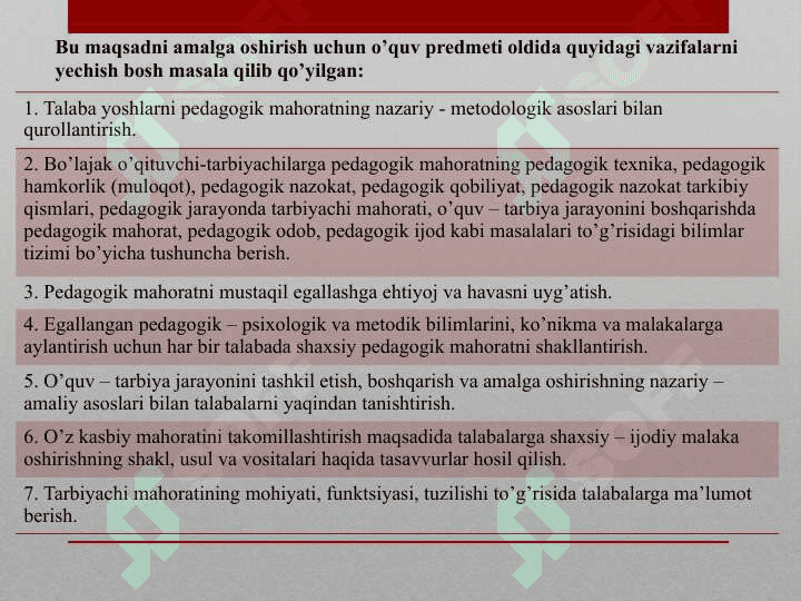 Pedagogik mahorat asoslari va tarkibiy qismlari. Oila tarbiyasi va uning shaxs kamolotiga o‘rni 4