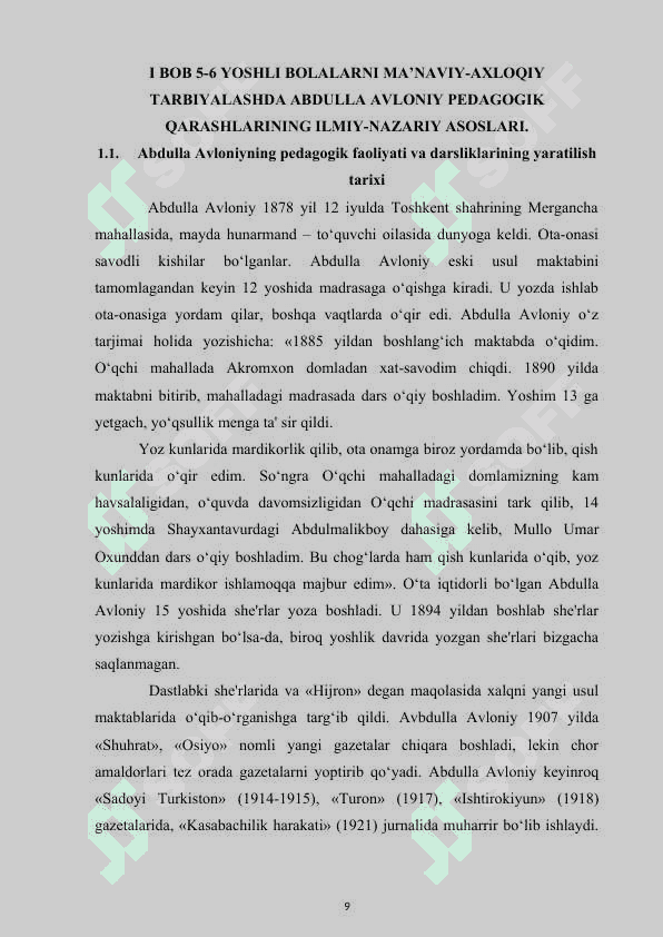 5-6 YOSHLI BOLALARNI MA’NAVIY-AXLOQIY TARBIYALASHDA ABDULLA AVLONIY PEDAGOGIK QARASHLARINING ILMIY-NAZARIY ASOSLARI 8