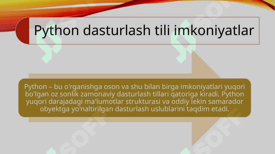 Python tili sintaksisi, asosiy operatorlari 5