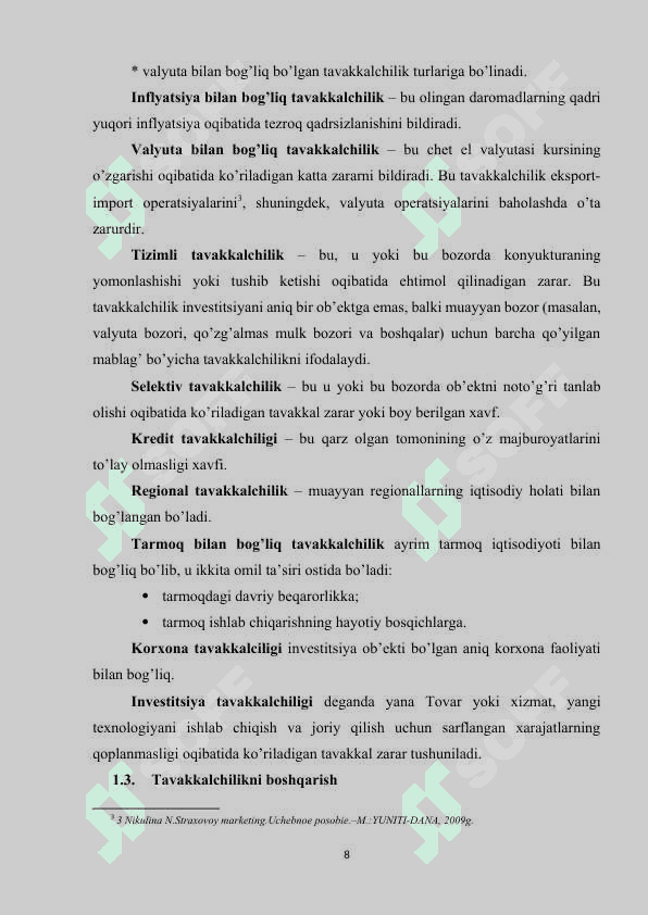 Tavakkalchilikni pasaytirishda sug’urtaning ahamiyati 8