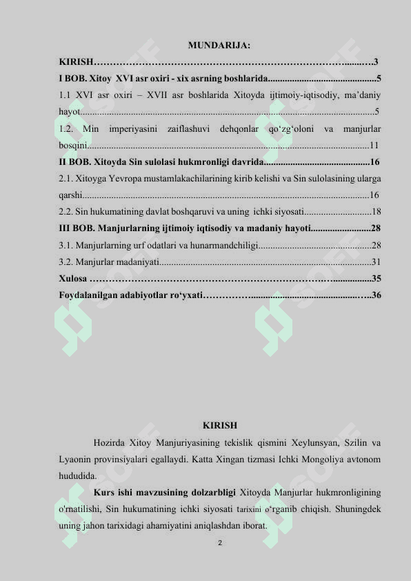 XITOYDA MANJURLAR HUKMRONLIGINING O'RNATILISHI, SIN HUKUMATINING ICHKI SIYOSATI 2