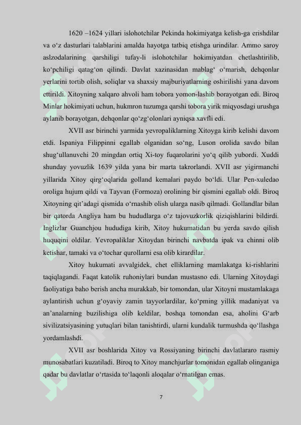 XITOYDA MANJURLAR HUKMRONLIGINING O'RNATILISHI, SIN HUKUMATINING ICHKI SIYOSATI 7