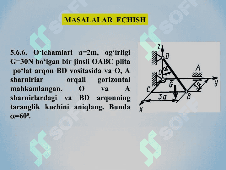 Fazoda joylashgan parallel kuchlar sistemasioing muvozanati 4