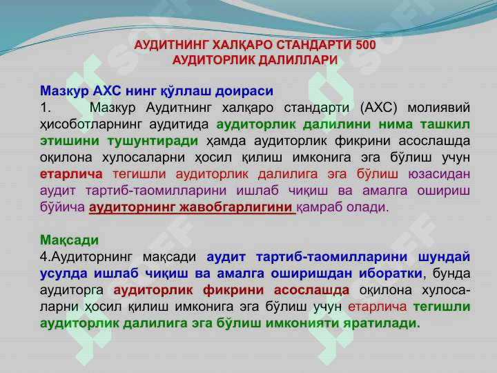 Аудиторлик далиллар 2