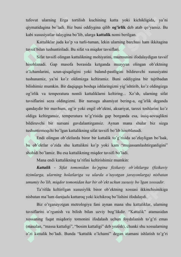 Xatoliklar xaqida umumiy ma'lumotlar . O`lchash xatoliklari va ularning tasnifi klassifikatsiyasi KURS ISHI 3