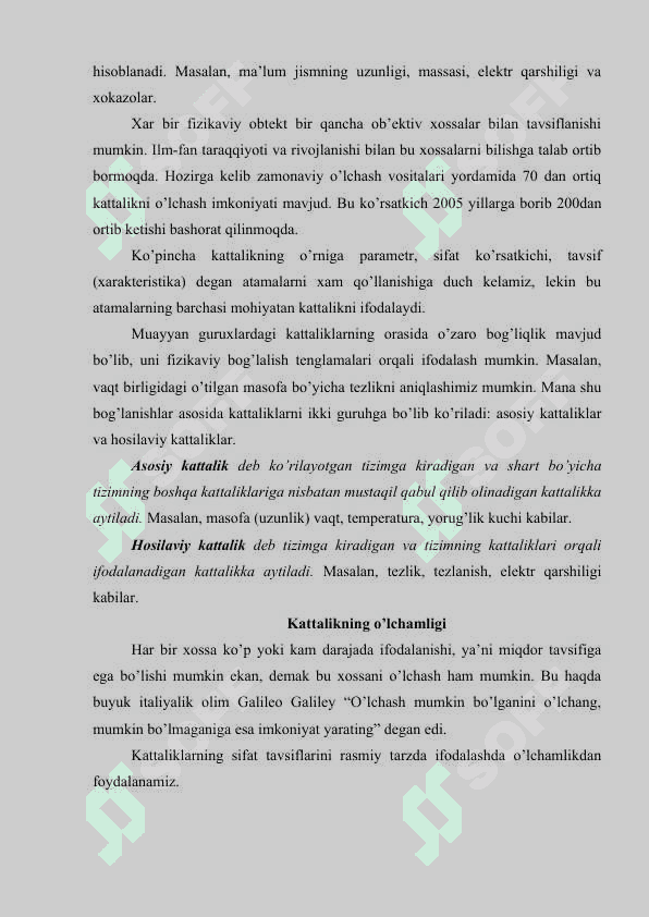 Xatoliklar xaqida umumiy ma'lumotlar . O`lchash xatoliklari va ularning tasnifi klassifikatsiyasi KURS ISHI 4