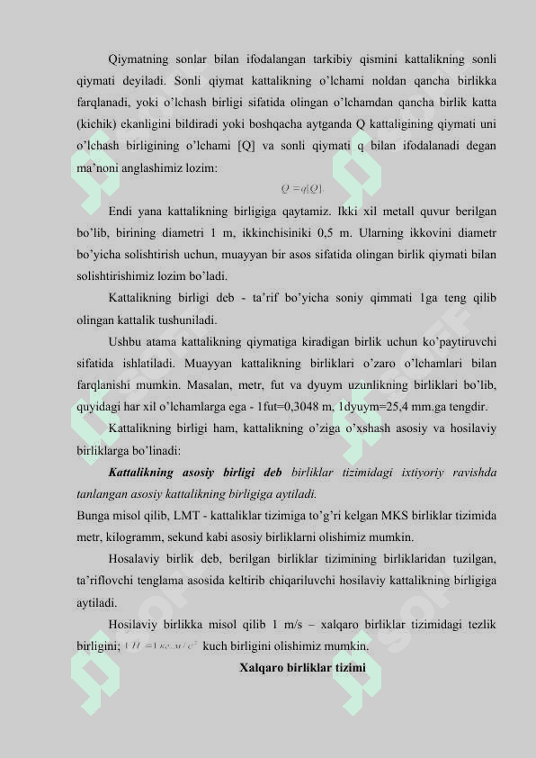 Xatoliklar xaqida umumiy ma'lumotlar . O`lchash xatoliklari va ularning tasnifi klassifikatsiyasi KURS ISHI 7