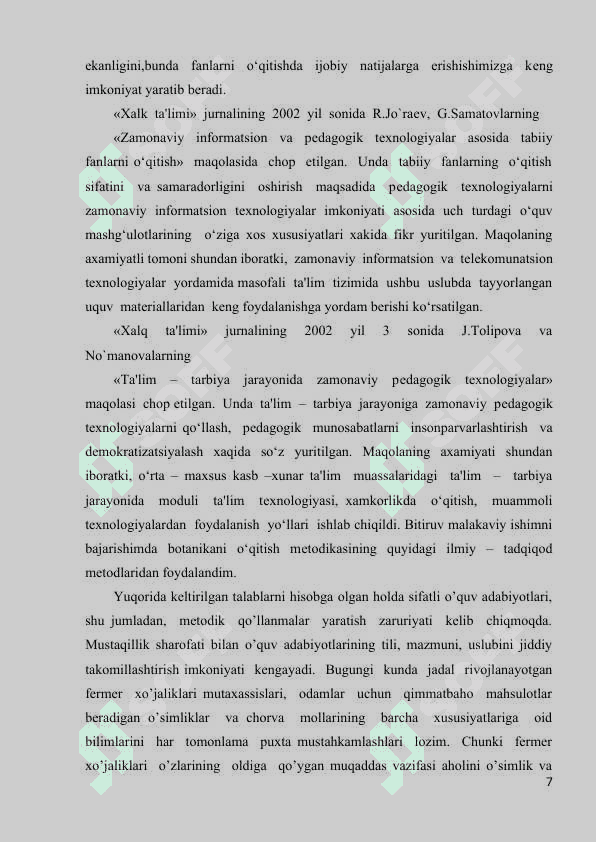 Dukkakli,moyli va efir moyli o`simliklar va ulardan olinadigan maxsulotlarning sifat ekispertizasi 7