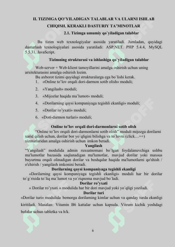 Bemorlar dori vositalarini iste’mol qilish jadvalining mobil ilovasini ishlab chiqish 6