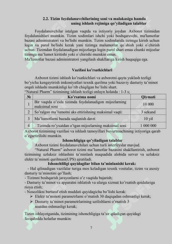 Bemorlar dori vositalarini iste’mol qilish jadvalining mobil ilovasini ishlab chiqish 7