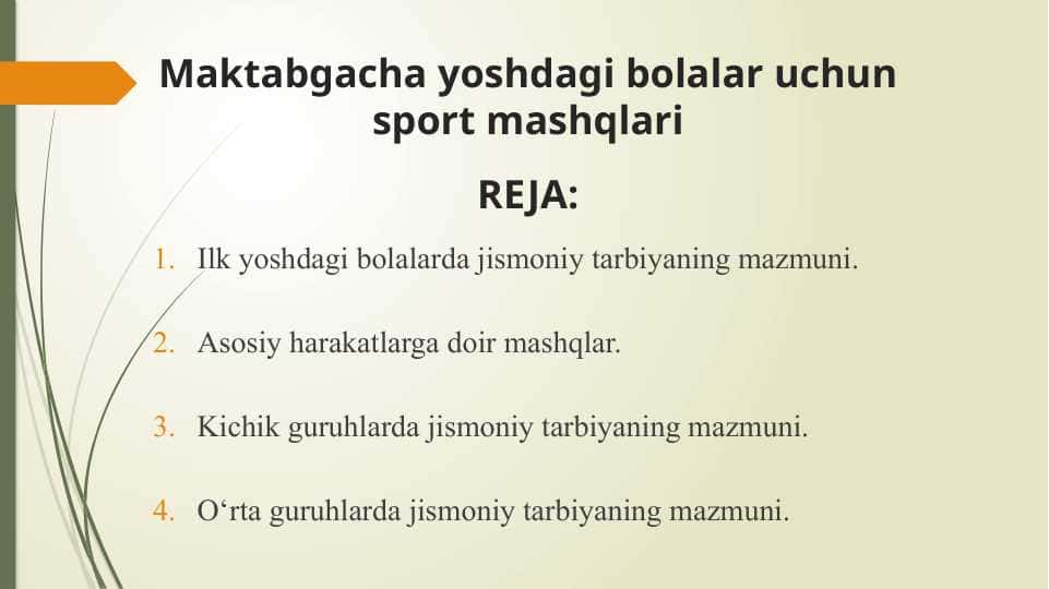 Maktabgacha yoshdagi bolalar uchun sport mashqlari 1