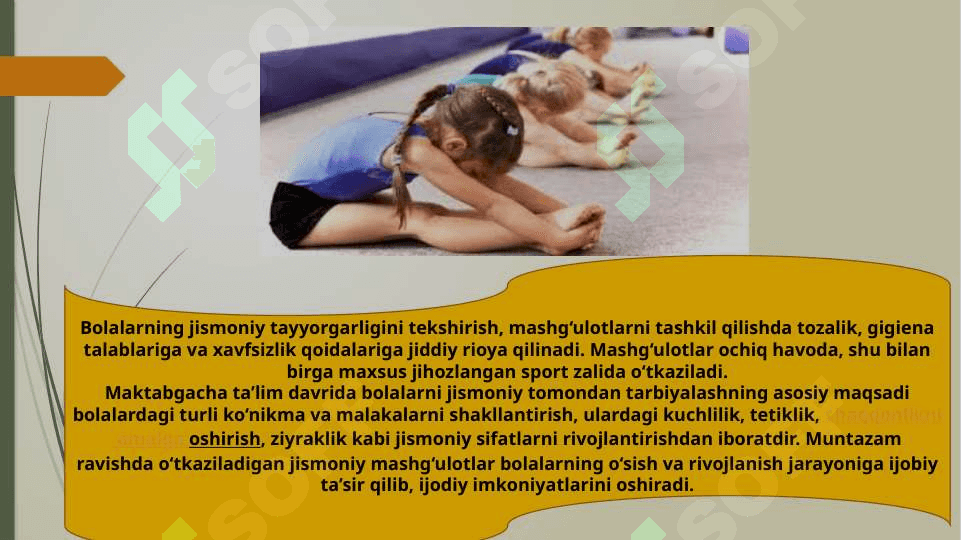 Maktabgacha yoshdagi bolalar uchun sport mashqlari 3